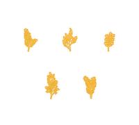 Nellie's Choice Ramas Navideñas-5 Troqueles-3,3 x 2,5 a 4,6 x 3,5 cm-para Hacer Tarjetas, Navidad, Scrapbooking, Manualidades, DIY, Amarillo, 44x35 / 44x25 / 33x25 / 46x23 / 41x26mm