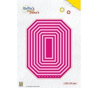 Nellie's Choice Rectángulo Libreta-15 Troqueles de Marco Múltiple-12,9 x 9,7 cm-para Hacer Tarjetas, Navidad, Scrapbooking, Manualidades, DIY, Rosa, 129x97mm