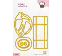 Nellie's Choice Troquel Caja Búho, 13,8 x 12 cm, 10 Piezas, Wrapping Die para Cajas de Regalo, Gift Boxes, DIY