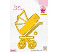 Nellie's Choice Troquel con Embossing-Cochecito de Bebé-3 Stamping Dies-8 x 8 cm-para Hacer Tarjetas, Navidad, Scrapbooking, Manualidades, DIY, Amarillo, 80x80mm
