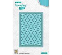 Nellie's Choice Troquel con Embossing-Rejilla Stamping Die-9,5 x 14 cm Rectángulo-para Tarjetas, Navidad, Scrapbooking, Manualidades, DIY, Azul, 95x140mm