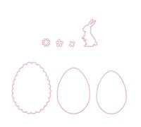 Nellie's Choice Troquel de Forma Conejo de Pascua-7 Piezas-para Hacer Tarjetas, Navidad, Scrapbooking, Manualidades, DIY, Rosa, 9,2 x 12,1 cm