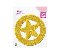 Nellie's Choice Troquel de Forma Estrella en Círculo-11,3 x 11,3 cm-para Hacer Tarjetas, Navidad, Scrapbooking, Manualidades, DIY, Amarillo, 113 x 113 mm