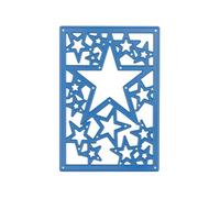 Nellie's Choice Troquel de Forma Marco con Estrellas-13,8 x 9,5 cm-para Hacer Tarjetas, Navidad, Scrapbooking, Manualidades, DIY, Azul, 138x95mm