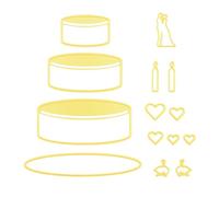 Nellie's Choice Troquel de Forma Tarta Nupcial-9,5 x 10 cm-para Hacer Tarjetas, Navidad, Scrapbooking, Manualidades, DIY, Amarillo, 95x100mm