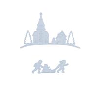 Nellie's Choice Troquel-Diversión en la Nieve-2 troqueles-15,4 x 12 cm-para Hacer Tarjetas, Navidad, Scrapbooking, Manualidades, DIY, Acero, Azul, 154x120mm