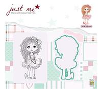 Nellie's Choice Troquel y Sello Acrílico, Niña, 3,6 x 6,9 cm, para Hacer Tarjetas, Navidad, Scrapbooking, Manualidades, DIY