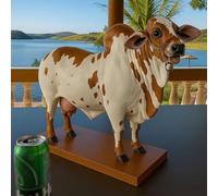 Nelore Bull Liquor Dispenser for Men Women, Handcrafted Animal Shaped Alcohol Dispenser, Funny Multi-Purpose Liquor Bottle Holder with Stable Base