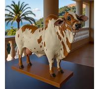 Nelore - Dispensador de licor de toro, decantador de alcohol hecho a mano con base de madera, soporte único para botellas de toro brasileño, boquilla aireadora de vino, accesorio multiusos para bar