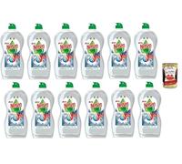 Nelsen Carboni Attivi, Detersivo per Piatti - Detersivo per Piatti - Detersivo - Desengrasa a fondo y tiene un efecto refrescante en la vajilla, 12 x 850 ml + Polpa italiana Gourmet 400 g