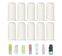 NELSHP Fundas de silicona para botellas, paquete de 10 artículos esenciales de viaje para mujeres, vacaciones en la playa, accesorios de aseo de tamaño de viaje, imprescindibles para vacaciones en