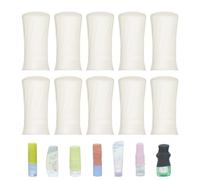 NELSHP Fundas para botellas de viaje, paquete de 10 fundas de silicona para contenedores de viaje, accesorios de viaje para champú, loción, acondicionador, lavado corporal