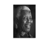 Nelson Mandela - Póster tipográfico en blanco y negro sobre lienzo, decoración, pintura, arte, dormitorio, salón, oficina, pintura, decoración moderna del hogar, arte de pared, impresión de 40 x 6 cm