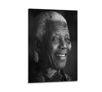 Nelson Mandela - Póster tipográfico en blanco y negro sobre lienzo, decoración, pintura, arte, dormitorio, salón, oficina, pintura, decoración moderna del hogar, arte de pared, impresión de 40 x 6 cm