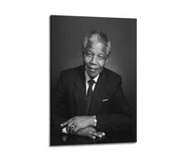 Nelson Mandela Retrato Negro y Blanco Tipográfico Póster Lienzo Pared Decoración Pinturas Arte Dormitorio Sala de Estar Oficina Pintura Moderna Decoración del Hogar Arte de Pared Impresión 24 x 36 cm