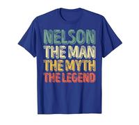 Nelson The Man The Myth The Legend Camisa Nombre Nelson Camiseta, Hombre, Azul Real, S