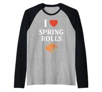 Nem Food Funny Simple Quote I Love Spring Rolls Camiseta Manga Raglan