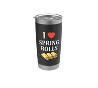 Nem food funny simple quote I love spring rolls Vaso térmico de acero inoxidable de doble pared