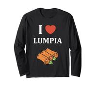 Nem Food Funny Spring Roll Simple Quote i Love Lumpia Manga Larga