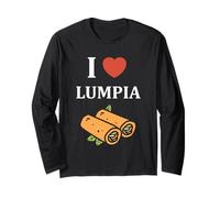 Nem Food Funny Spring Roll Simple Quote i Love Lumpia Manga Larga