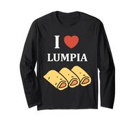 Nem Food Funny Spring Roll Simple Quote i Love Lumpia Manga Larga