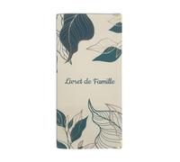 Nemau - Funda para folletos de familia, protector de folleto oficial de goma expandida, diseño de ayuntamiento, fabricado en Francia, flexible, impermeable, elegante, diseño de hojas azul pato
