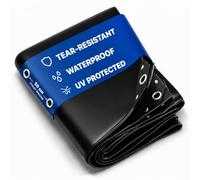 NEMAXX® Lona 450 g/m² 4×3 m Negro Ojales ALU Impermeable Anti-UV