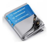 NEMAXX® Lona Protectora Premium Impermeable [150x500 cm]-Resistente a los Rayos UV [450 g/m²] Lona de PVC con Ojales,para Jardín,Techo y Construcción-Cubierta Resistente al Invierno - Gris - 7,5m²