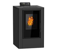 NEMAXX® P6Mi Estufa de pellets 6 kW hasta 120 m³ - Chimenea eléctrica con modo ECO, Wi-Fi Ready, temporizador semanal, sistema de limpieza automática y termostato de sobrecalentamiento - Negro