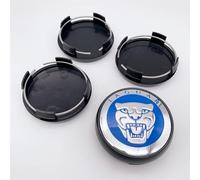 Nemeae Tapacubos 4 PCS 65mm para Jaguar XF XJ-S XJ-6 X-Type XE S-Type F-Pace F-Type XK8 XK XKR XFR Tapacubos de Centro de Rueda de Coche Cubierta de Llantas de Estilo Automático Insignia Emblema,C1
