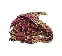 Nemesis Now Aaden-Figura de dragón en Reposo Rojo y Dorado, Resina, 10.2cm