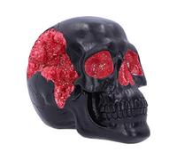 Nemesis Now Adorno de Calavera de Terror, polirresina, geoda Negra y roja, 17 cm