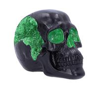 Nemesis Now Adorno de Calavera de Terror, polirresina, geoda Negra y Verde, 17 cm