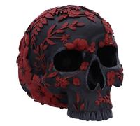 Nemesis Now Adorno de Calavera de Amapola, Resina, Negro, 14 cm