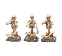 Nemesis Now AL50292 See No, Hear No, Speak No Skeletons - Figura Decorativa, Color Marfil
