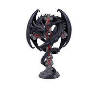 Nemesis Now Anne Stokes Gothic Guardian Dragon Cross Candle Holder 26.5cm, Black Portavelas (26,5 cm), Color Negro