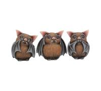 Nemesis Now B4473N9 Three Wise Bats - Figura Decorativa (8,5 cm), Color marrón