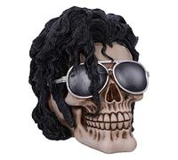 Nemesis Now Bad Michael Jackson - Adorno de Calavera Inspirado en el Rey del Pop, polirresina, Negro, 16,5 cm