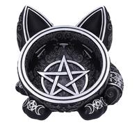 Nemesis Now Bandeja mágica de gato negro de 16 cm, resina, negro, cuenco mágico de gato negro, decoración gótica, fundida en la mejor resina, pintada a mano por expertos