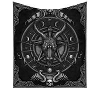 Nemesis Now Goat Throw Blanket, Black, 160cm Baphomet Triple Horn Sabbatic-Manta de Cabra (160 cm), Color Negro