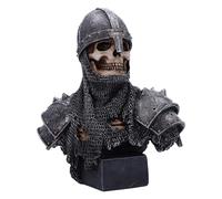 Nemesis Now Busto Into The Knight de 19 cm, Resina, Plata, Busto de Caballero Esqueleto, Busto Medieval, Estatua de Historia Medieval, fundida en la Mejor Resina, Pintada a Mano por Expertos