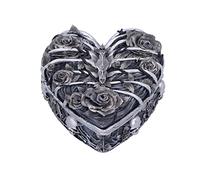 Nemesis Now Caja de corazón enjaulado, plata, 10,5 cm
