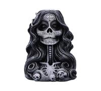 Nemesis Now Calavera's Offering - Quemador de incienso de reflujo, fuente de humo de calavera gótica, decoración de esqueleto mexicano pintado a mano