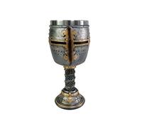 Nemesis Now Cáliz Cruzado de 18 cm, Plata, Resina con Inserto de Acero Inoxidable, Talla única
