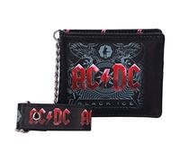 Nemesis Now Black Embossed Wallet Cartera y Cadena en Relieve con Licencia Oficial de AC/DC Ice Album, Poliuretano, 11cm