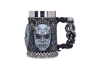 Nemesis Now Collectable Tankard Harry Potter Death Eater Mask Voldemort-Jarra Coleccionable, Resina, Plateado Y Negro, 15.5cm (B5604T1)