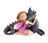 Nemesis Now Companion Cuddle Fairy and Purple Dragon - Figura Decorativa (polirresina, Talla única)