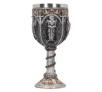 Nemesis Now Copa de Caballero Medieval de 17,5 cm, Plata, Resina con Inserto de Acero Inoxidable, Plateado, 5 cm