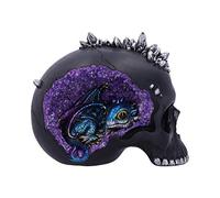 Nemesis Now – Dragón escondido en calavera de cristal – Polirresina Negro 16,5 cm