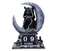 Nemesis Now Cult Cuties - Calendario perpetuo de Zefur, pintado a mano, de resina, con bloques de madera, 16 cm
